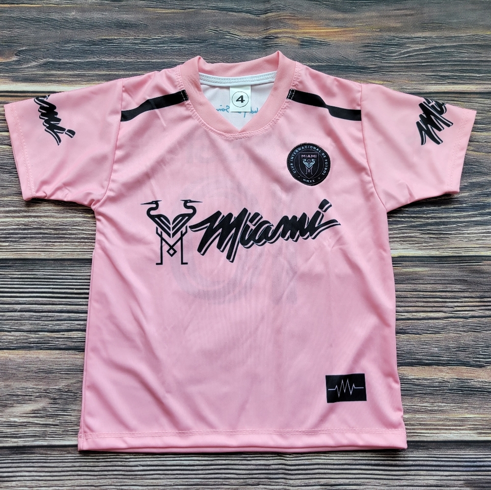 Miami Home Kid's Soccer Uniform Messi 10 - Picture 2 of 3